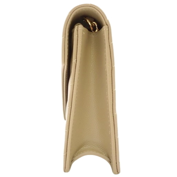 Saint Laurent Paris Chain Shoulder Bag Wallet Crossbody Leather Beige - Picture 3 of 7